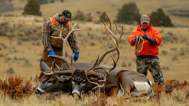 Best Deer Hunting Techniques- hunters bagged trophy deer