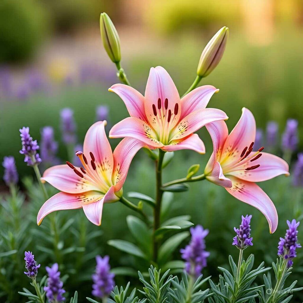 lily deer resistant – tiger lilies protected by garden fence